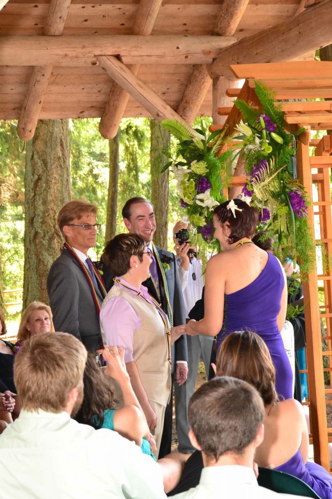 Music Masters DJ's a same sex wedding at Kitsap Memorial State Park in Poulsbo