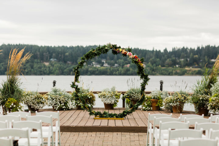 Music masters DJs a wedding at Kiana Lodge in Poulsbo